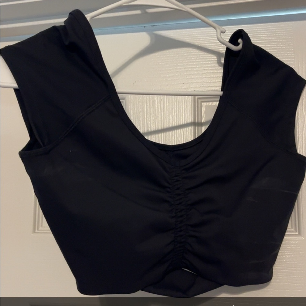 Black Ruched Women's Top